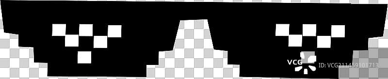 描线漫画创意插画元素黑老大墨镜像素风图片素材