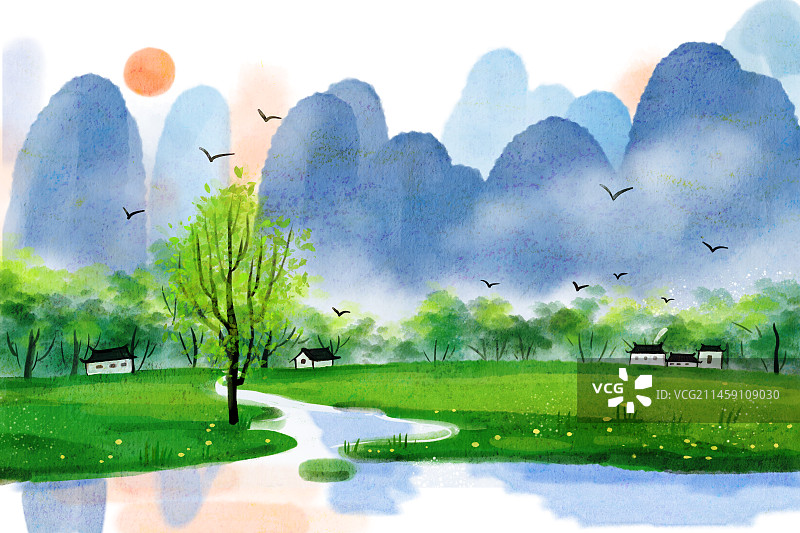 江南风景图图片素材