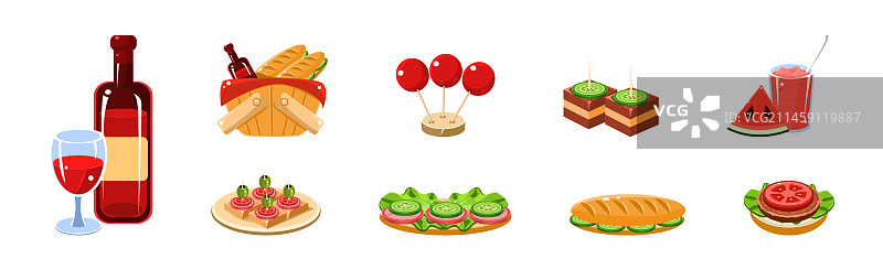 户外野餐食品和小吃图片素材