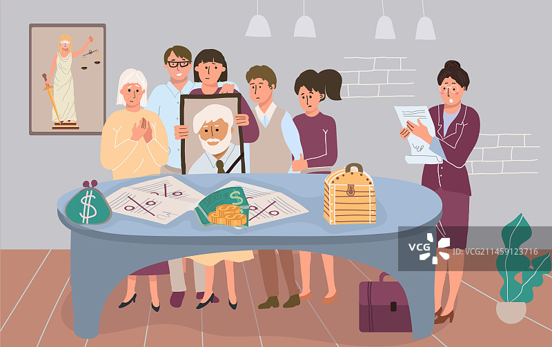 遗产继承（扁平风格）图片素材