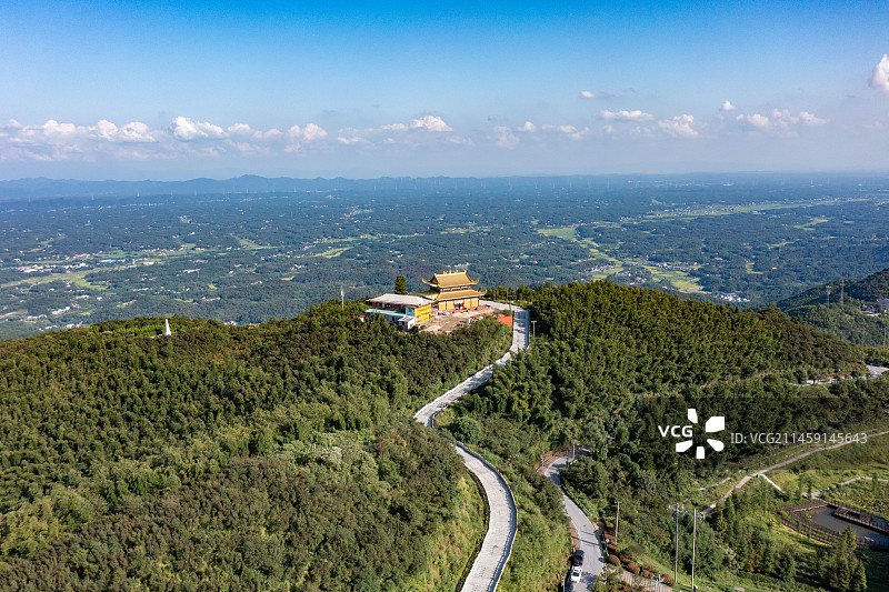 航拍湖南长沙县福临镇影珠山森林公园图片素材
