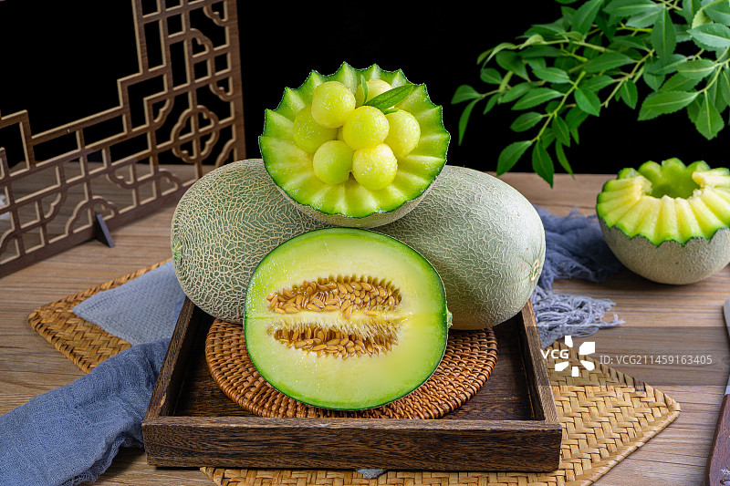 玫珑网纹蜜瓜图片素材