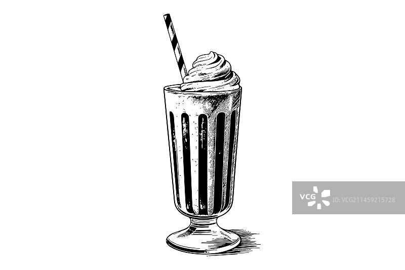 巧克力奶昔素描雕刻图片素材