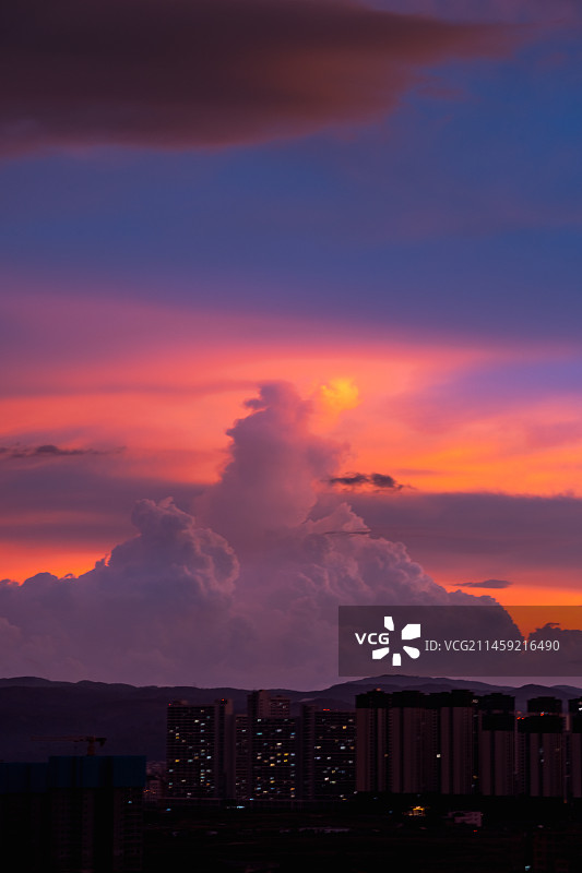 曲靖市晚霞图片素材