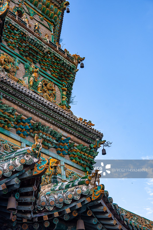 山西临汾洪洞县 广胜寺飞虹塔 琉璃塔图片素材