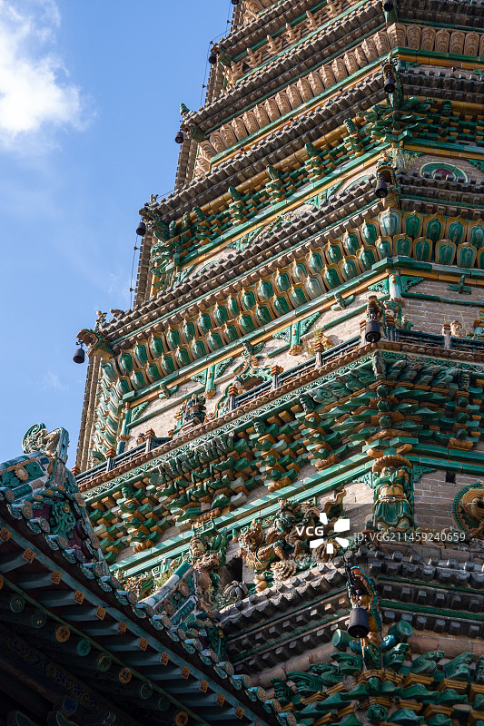 山西临汾洪洞县 广胜寺飞虹塔 琉璃塔图片素材