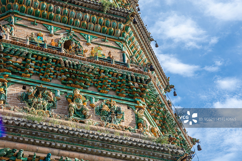 山西临汾洪洞县 广胜寺飞虹塔 琉璃塔图片素材