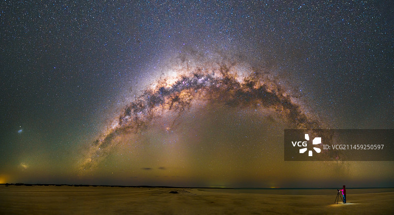 海滩与星辰全景图图片素材