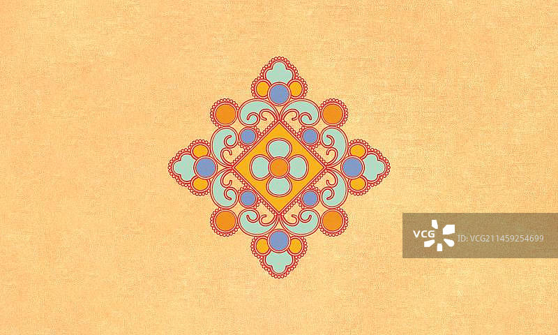 彩色无缝花卉纹样，中国传统图案设计，设计素材，插画元素图片素材