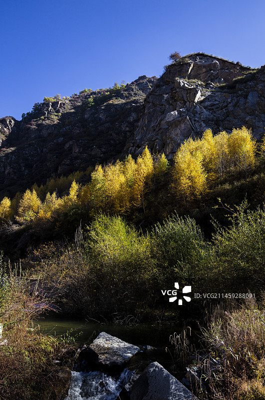 青海湟源县大黑沟风光图片素材