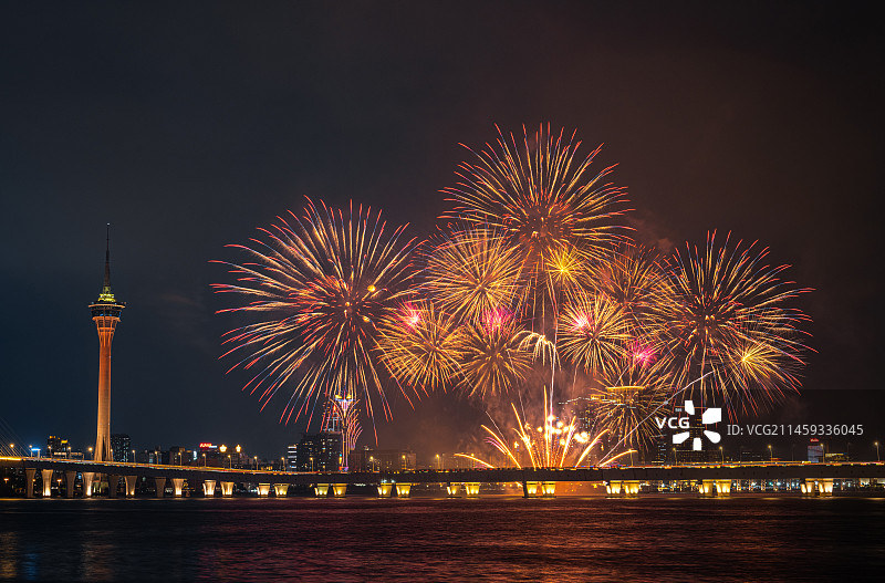 澳门烟花汇演图片素材