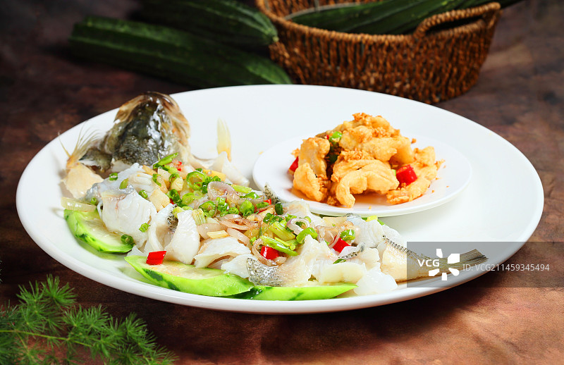 太极功夫鱼（鲈鱼两吃）图片素材