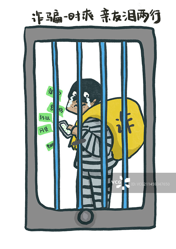 反电信诈骗-诈骗一时爽 亲友泪两行图片素材