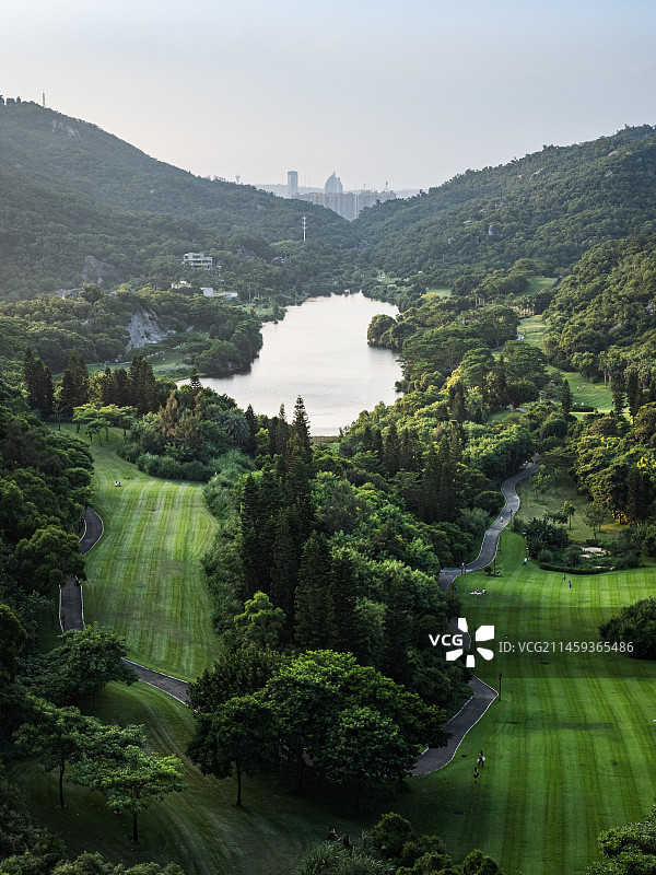 俯瞰上李水库图片素材