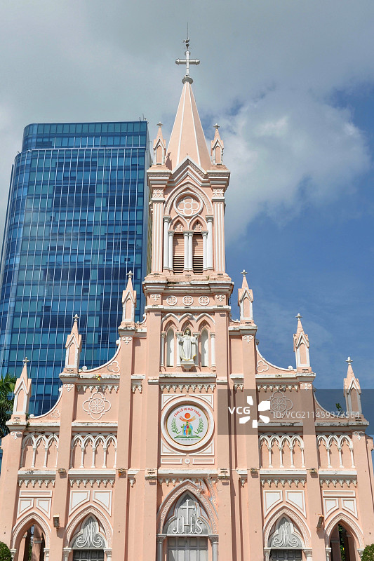 岘港大教堂 粉红教堂图片素材