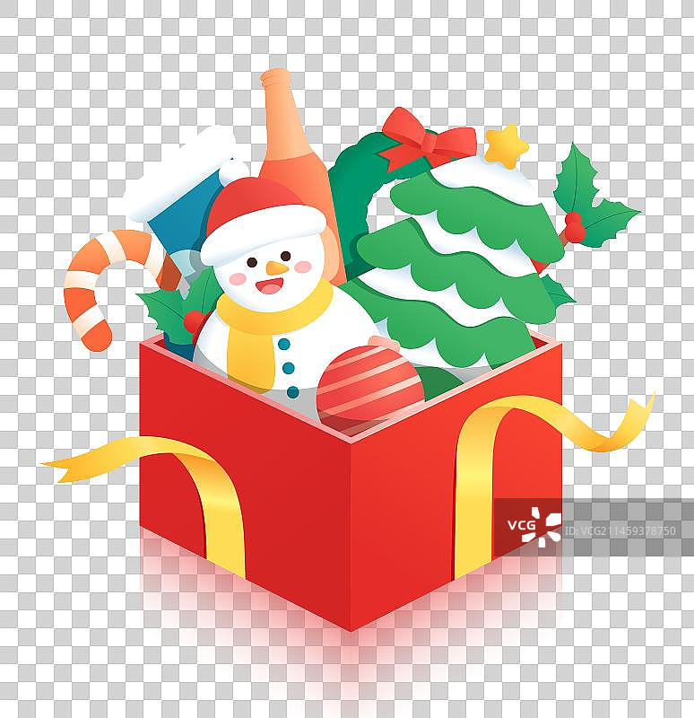 圣诞节礼盒插画素材图片素材
