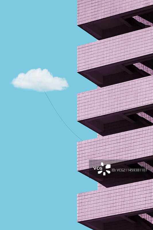 栓住一朵云图片素材