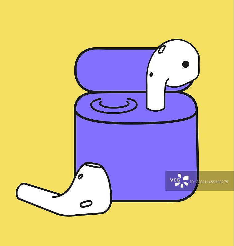 蓝牙耳机音乐耳机无线耳机插画图片素材