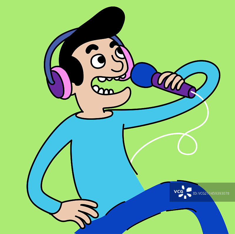 麦克风ktv唱歌的男孩图片素材