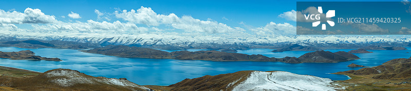 羊湖秋雪图片素材