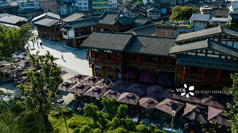 恩阳古镇坝坝茶图片素材