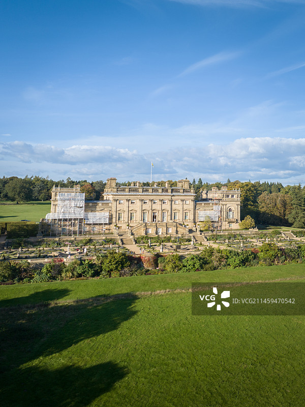 英国唐顿庄园航拍图片素材
