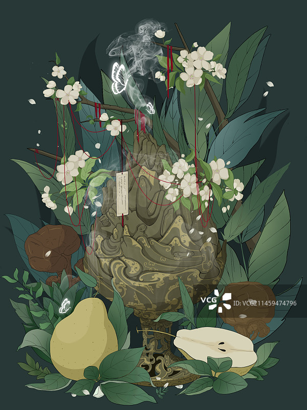 博山炉香炉插画图片素材