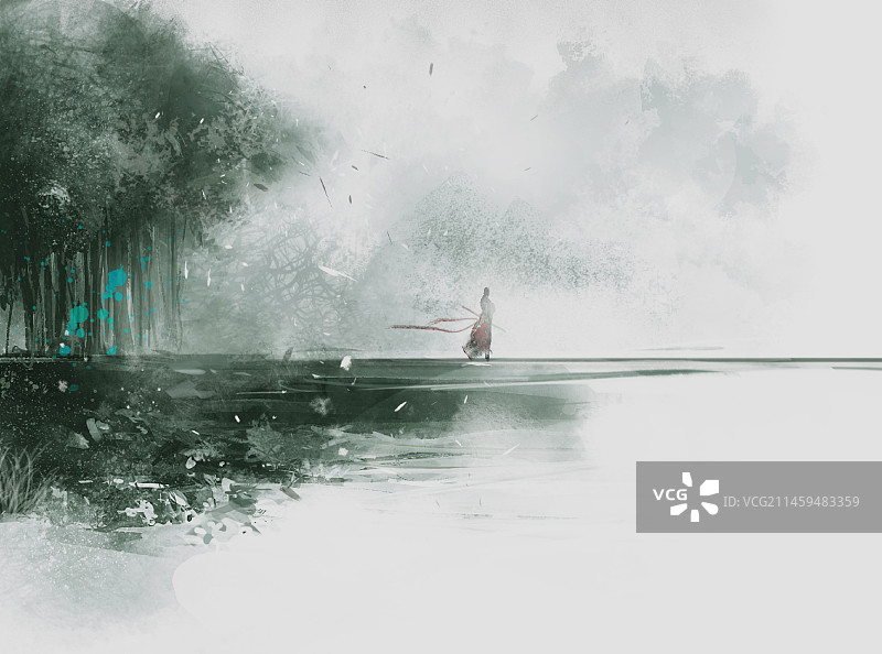 水墨古风武侠意境江湖情结图片素材