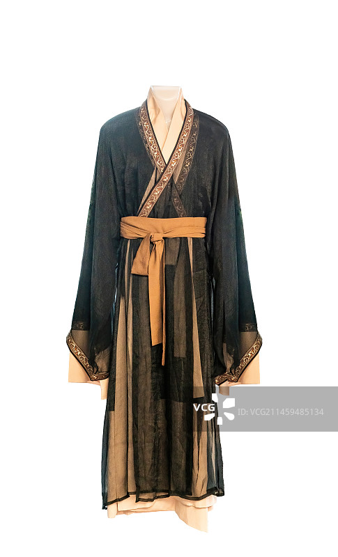 汉族古代服装样式，深衣，汉服，曲裾图片素材