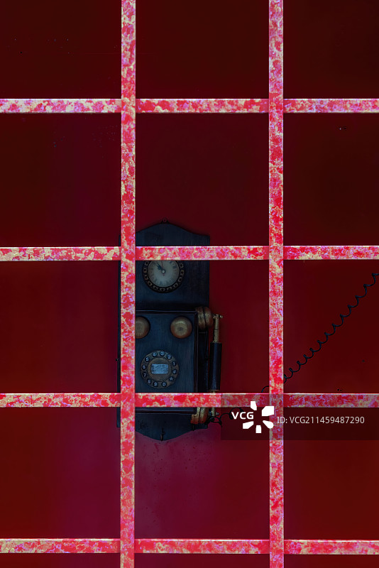 民国时期，上海，电话亭图片素材