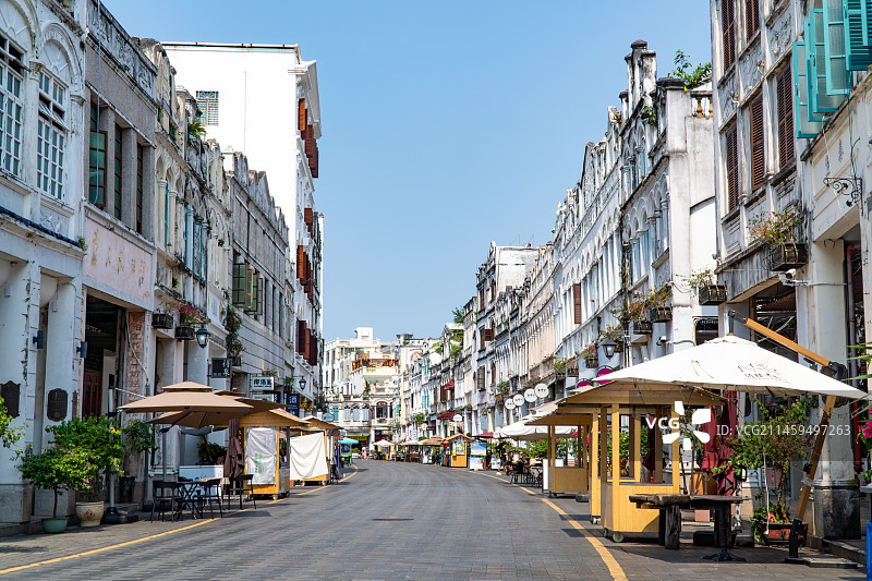 中国海南省海口市骑楼老街图片素材