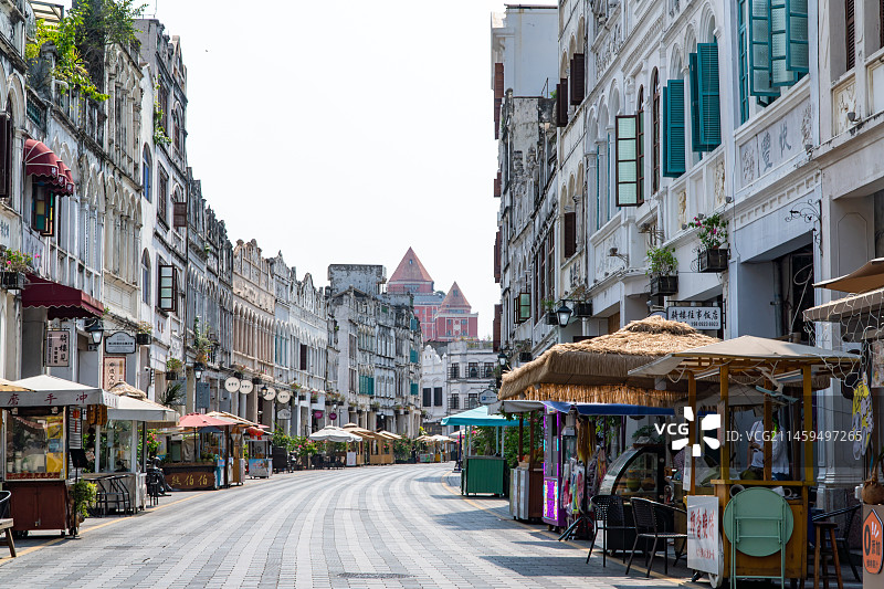 中国海南省海口市骑楼老街图片素材