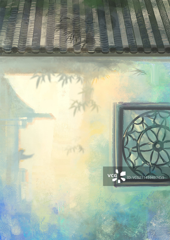 园林窗外 背景图片素材