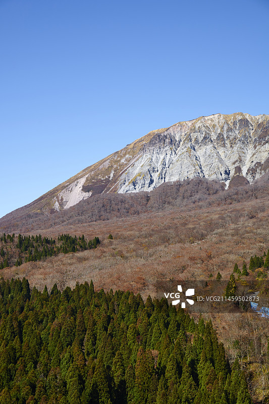 从挂盘山看到的日本大山，鸟取县日野郡鸟取图片素材