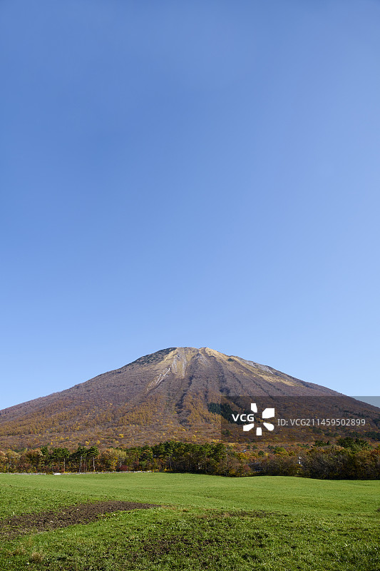 从枡水高原看到的日本大山，鸟取县西伯郡图片素材