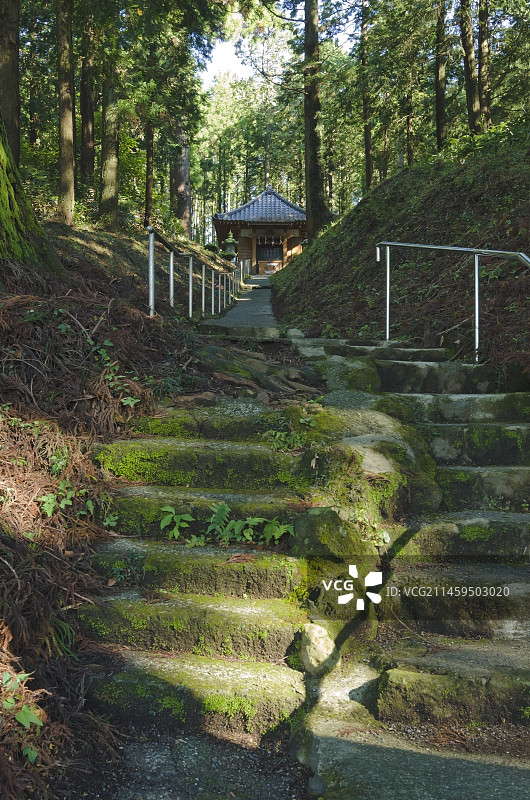 村山浅间神社后方的高峰草津社参道，位于日本静冈县富士宫市图片素材