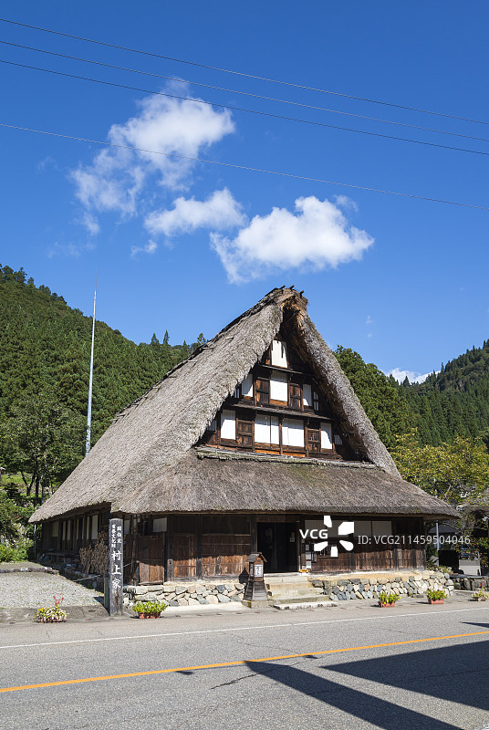 日本五箇山合掌造村上家住宅图片素材