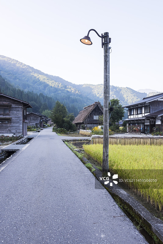 日本岐阜县的乡村街景图片素材