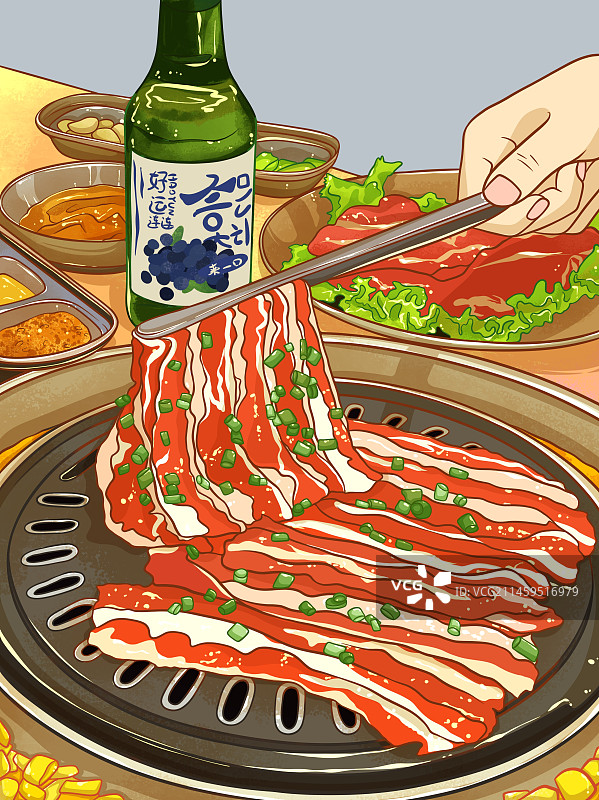 烤肉插画海报图片素材