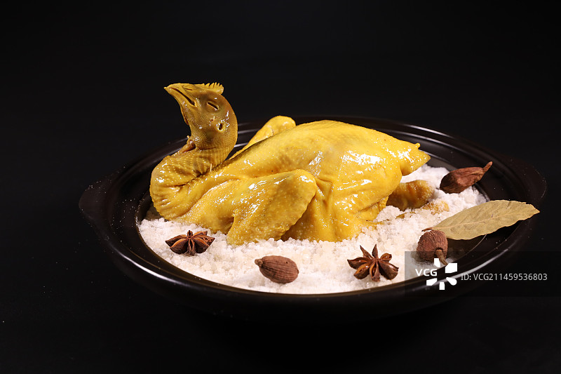 中国美食，鸡肉，手撕鸡，盐焗鸡，粤菜图片素材