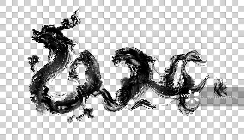 2024年文字数字水墨龙素材图片素材