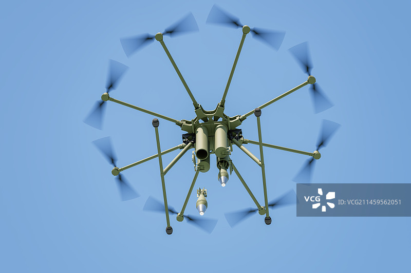 军用无人机_投弹图片素材