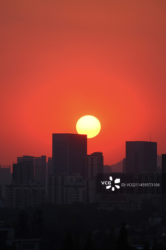 包公园的日落图片素材