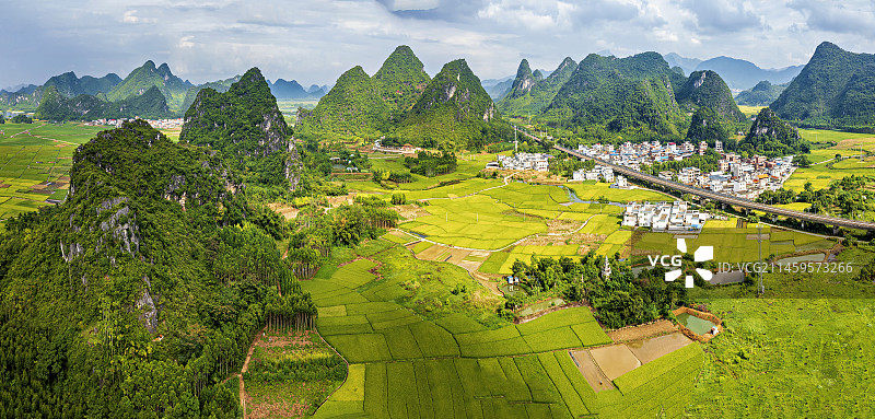 广西宾阳县和吉镇田园风光图片素材