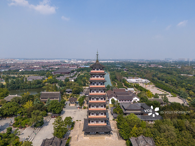 江苏省扬州市大明寺瘦西湖栖灵塔自然风光图片素材