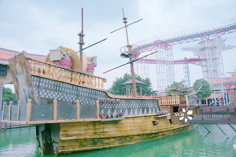 厦门老院子景区海盗船图片素材