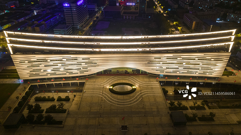 江西省图书馆夜景图片素材