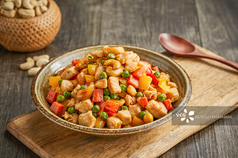 杂蔬腰果炒鸡丁图片素材