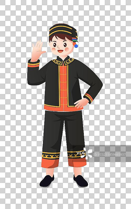 少数民族哈尼族人物插画图片素材