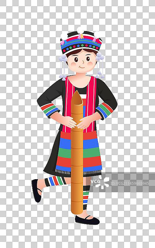 少数民族哈尼族人物插画图片素材